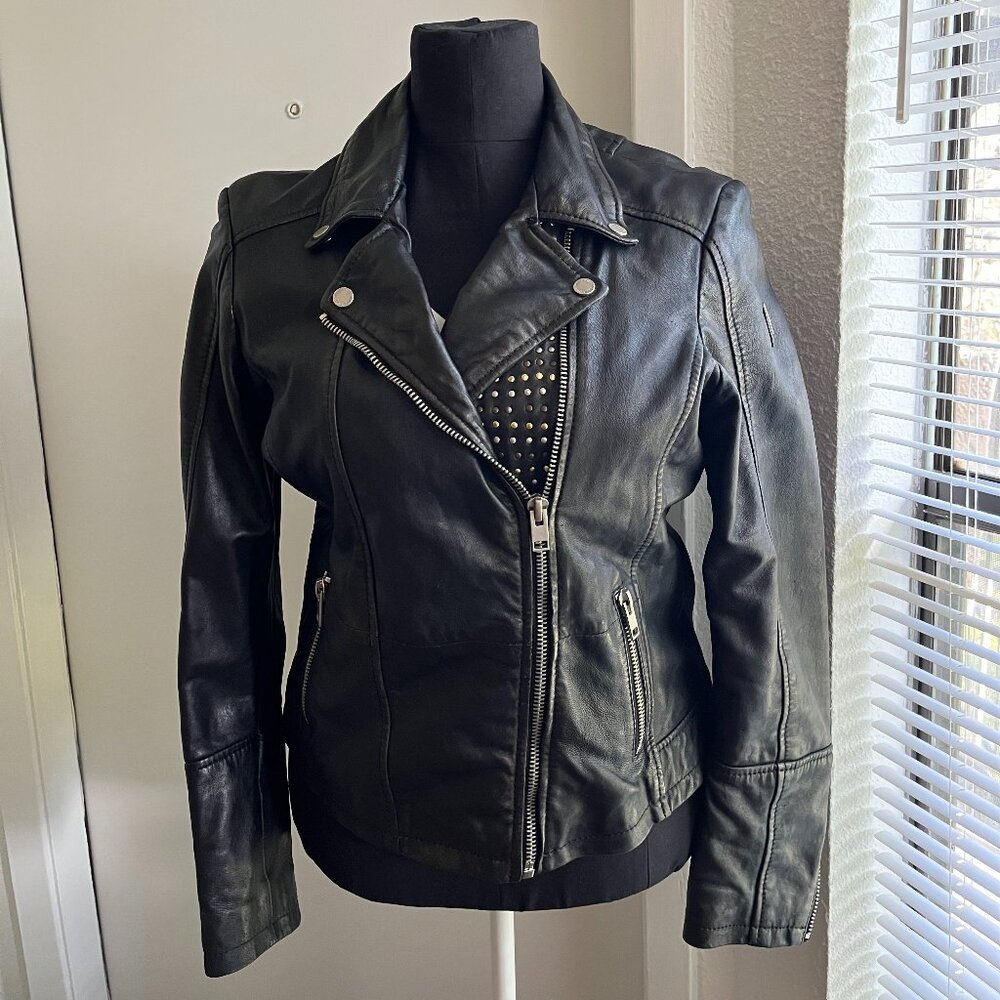 Mauritius Leather Studded Moto Jacket